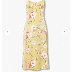 Yellow Floral Midi Dress